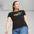 T-shirt nera da donna con logo metallizzato Puma Essentials +, Abbigliamento Sport, SKU a712000201, Immagine 0